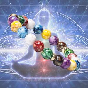 Bracelet coloré Yoga Balance Energy perles <span class=keywords><strong>pierre</strong></span> volcanique bracelet femme chaîne bracelet pour enfants - Product Image 3