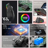 Souris sans fil H9 PRO légère PAW3311 pour jeux e-sportifs, avec chargement et éclairage RGB