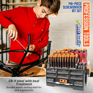 Juego <span class=keywords><strong>de</strong></span> <span class=keywords><strong>destornilladores</strong></span> <span class=keywords><strong>de</strong></span> precisión <span class=keywords><strong>de</strong></span> 146 piezas <span class=keywords><strong>de</strong></span> grado industrial para <span class=keywords><strong>Amazon</strong></span> que incluye marco <span class=keywords><strong>de</strong></span> plástico cromado <span class=keywords><strong>de</strong></span> herramienta magnética para trabajo <span class=keywords><strong>de</strong></span> herramientas - Product Image 4