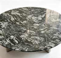 Table basse ronde en marbre naturel vert de luxe, meubles modernes pour salon avec pieds en acier inoxydable