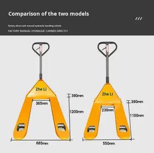 מלגזה ידנית במבצע חם <span class=keywords><strong>2</strong></span> טון 5 טון משאית משטחים ג'ק טרנספלטס סטקר משאית משטחים ידנית רוחב מזלג 685 מ\\\"מ שטח מחוספס - Product Image 4