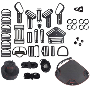 <span class=keywords><strong>Titanium</strong></span> Sidemount BCD Équipement de plongée technique 35lbs airbag Revêtement PVD noir - Product Image 1