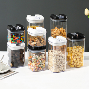 Hạt Lưu Trữ Hộp Loại Báo Chí Bảo Quản Thực Phẩm Nhựa Chân Không Niêm Phong Canister Nhà Bếp Lưu Trữ Dễ Dàng Nút Canister Lưu Trữ - Product Image 2