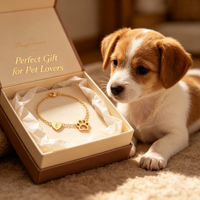 Bracelet personnalisé en or avec empreinte de patte, breloque cœur avec initiale personnalisée, acier inoxydable, cadeau pour les amoureux des animaux