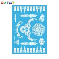 Autocollants de tatouage temporaire personnalisés pour mariage, en dentelle, motifs fleurs Mehndi, imperméables, sexy, art corporel, tatouage au henné blanc pour femmes
