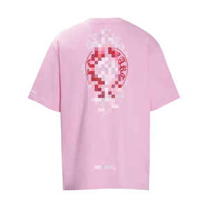T-Shirt Unisex a Maniche Corte <span class=keywords><strong>in</strong></span> <span class=keywords><strong>Cotone</strong></span> 100% con Stampa Serigrafica di Cuori Cromati ad Alta Grammatura 240g, Stile Hip Hop, Vendita all'Ingrosso - Product Image 3