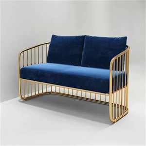 Juego de Muebles de Salón de Belleza para Uñas en Venta, Sofá de Espera de Terciopelo Rosa, Silla de Recepción - Product Image 4