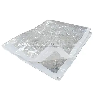 Bâche en PVC 4*2m bâche transparente Couverture de pluie en plastique transparent feuille pvc stock transparences pour l'extérieur