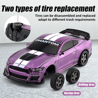 Voiture de drift RC 4x4 à l'échelle 1:43, véhicule de course 2.4G RTR avec gyroscope, pneus de drift 15 km/h, jouet télécommandé pour enfants et adultes