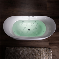 Baignoire d'hydromassage en acrylique Lucite d'intérieur pour salle de bain moderne-Bubble & Jacuzies, jet d'air coloré, sans couture autoportante