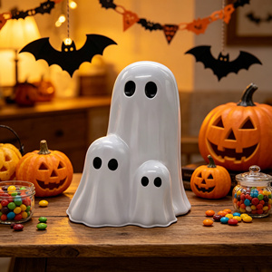 Luz Fantasma de Halloween a Pilas, Centro de Mesa Luminoso LED 3 en 1 para Decoración de Otoño y Halloween - Product Image 1