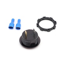 Voltmètre Ampèremètre Numérique LED DC 12V 24V Étanche pour Bateau, Marine, Moto, UTV et Voiture - Indicateur de Tension Basse Rond