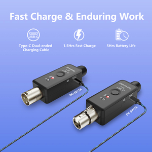 A11อะแดปเตอร์ไมโครโฟนแบบพกพา ABS XLR เครื่องส่งสัญญาณรับ UHF อุปกรณ์เสริมเครื่องมือไร้สายสำหรับสาย - Product Image 3