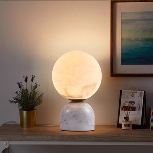 Lámpara de mesa de mármol natural Huiju Lighting, E27, con interruptor LED, decoración nórdica sencilla para sala de estar, dormitorio, estudio - Product Image 2