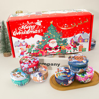 Coffret Cadeau de Noël Bougie Aromatique en Étain, Cire de Soja Végétale Importée Sélectionnée, Décoration de Fleurs Séchées Naturelles, Nouvelle Formule Sans Fumée