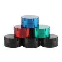 Vente en gros de broyeur à tabac en alliage de zinc 2 couches broyeur d'herbes en métal accessoires portables pour fumeurs d'épices de haute qualité