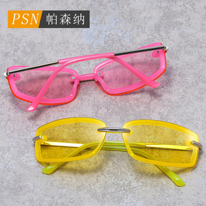 Psn Fashion <b>Sunglasses</b> <b>Rimless</b> Rectangle Y2K Style UV400 Protection Unisex Adult Sun Protection - Product Image 1