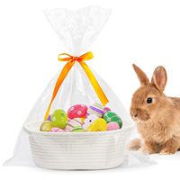 Panier de rangement en ruban tissé durable, écologique, pliable, en tissu 100% coton de haute qualité QJMAX, sacs cadeaux, usage domestique