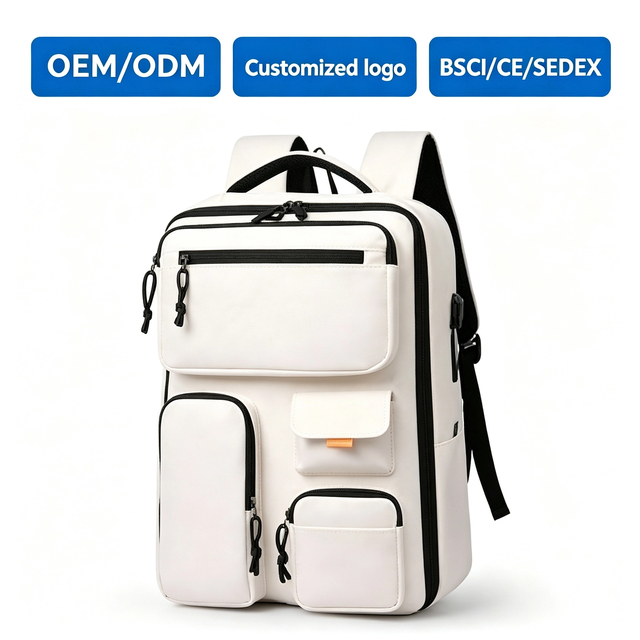 Large Capacity Lightweight Portable Waterproof Polyester Laptop Backpack USB Charging Port Zipper Durable Business Travel School