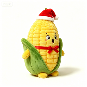 Customize Corn stuffed <b>animal</b>, Cute corn plushier, Holiday vegetable plush, Santa <b>hat</b> corn plush - Product Image 5