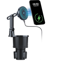 Fabricant de chargeurs de voiture sans fil 3 en 1, support de téléphone pour porte-gobelet de voiture à charge rapide 15W, base réglable, support magnétique pour téléphone