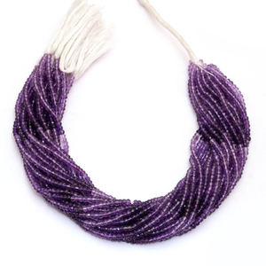 AAA + Multi amatista 4mm piedras preciosas facetadas Rondelle cuentas amatista Natural piedras preciosas semipreciosas cuentas sueltas cortadas a mano para joyería - Product Image 2