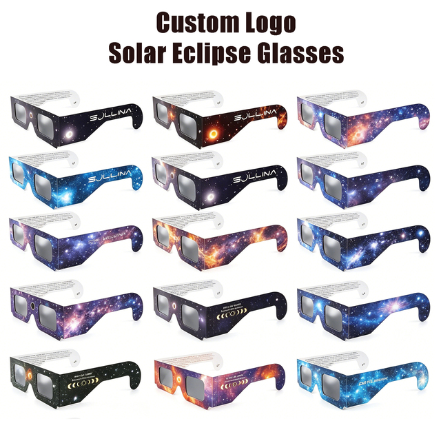 Eco Friendly Recyclable Solar Eclipse Glasses Custom Logo Waterproof Durable Foldable Design for Astronomy Activities
