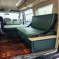 Sofá Cama en Forma de L para Autocaravana, Asiento con Colchón de Cuero PVC Impermeable, Cama Modificada para RV, Color Personalizable para Conversión de Autocaravana