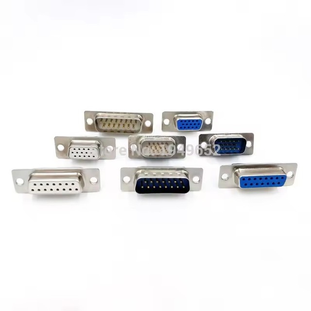 DB15 VGA Plug D type connector 3 row 15pin port socket female Male adapter DP15