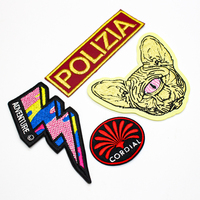 Patch étoile 3D personnalisé avec logo brodé, en tissu sergé chenille, décoration en dentelle, à coller sur les vêtements