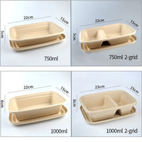 Contenant alimentaire jetable biodégradable en pulpe de canne à sucre, boîte à lunch, bento écologique, pour chewing-gum et chips de pommes de terre