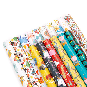 Cartoon Style <strong>Wrapping</strong> <strong>Paper</strong> Roll Gift Wrap Craft <strong>Paper</strong> Decor Gifts for <strong>Wedding</strong> Birthday Holiday Baby Shower Kids Coated <strong>Paper</strong> - Product Image 1
