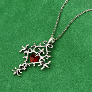 Collar con Colgante de Cruz, Aleación de Zinc, Circonita Cúbica, Piedra en Forma de Corazón, Unisex, Regalo, Joyería de Moda - Product Image 6