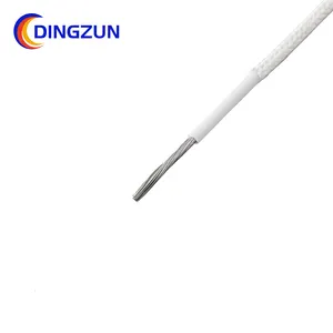 DingZun سلك السيليكون الفولطية 600 V الفيبرجلاس جديلة سلك درجة حرارة عالية بالفضة النحاس الأسلاك الإلكترونية للاجهزة W
