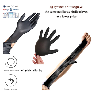 Guantes <span class=keywords><strong>de</strong></span> Nitrilo Sintético Negros <span class=keywords><strong>de</strong></span> Alta Resistencia ANBOSON 5g, EN ISO 374, Tipo No Estéril, EPP Industrial, Venta al por Mayor para Fábrica y <span class=keywords><strong>Tatuajes</strong></span> - Product Image 3