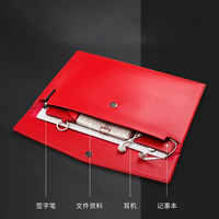 Portafolio de Cuero PU A4 de Gran Capacidad Personalizado, Bolsa de Almacenamiento de Documentos, Maletín para Archivos