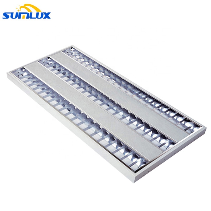 OEM factory 120W LED tube light 1200x600mm square grill lamp 3x20w 4x20w T5 T8 recessed grille light fixture