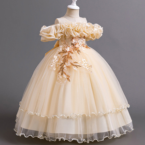 Robe de princesse pour enfants, style européen et américain, imprimée, à manches volantées, pour l'été, vente en gros transfrontalière personnalisée - Product Image 2