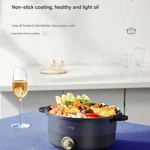 Casserole <span class=keywords><strong>électrique</strong></span> multi-niveaux, <span class=keywords><strong>mijoteuse</strong></span>, 1200W, haute puissance, 3L, <span class=keywords><strong>grande</strong></span> <span class=keywords><strong>capacité</strong></span>, contrôle numérique, corps en fonte, revêtement antiadhésif - Product Image 5