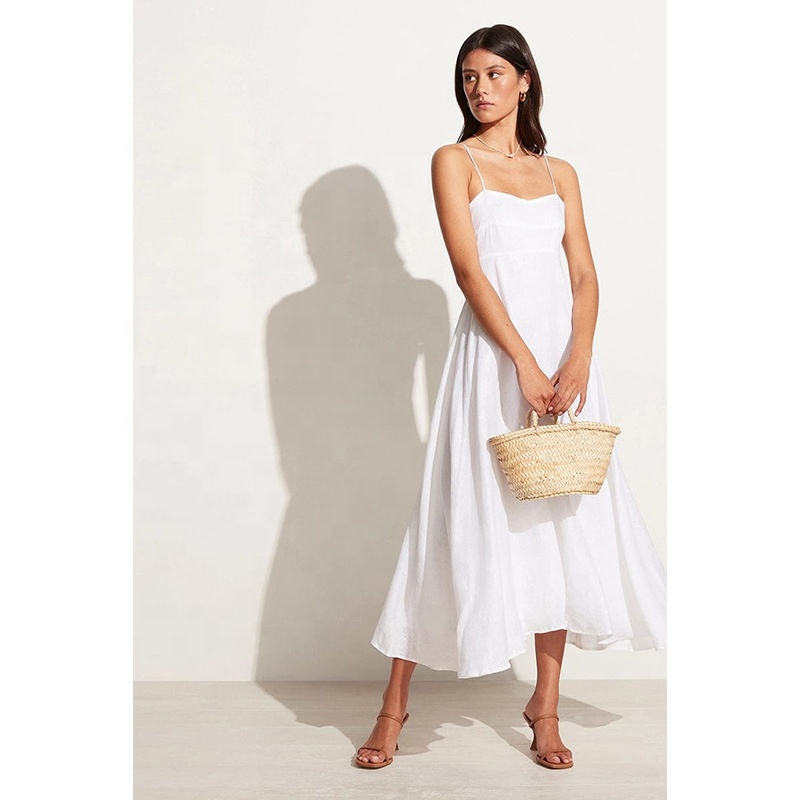 chinese dress ladies Oatmeal Linen Sweetheart Dress main image 1