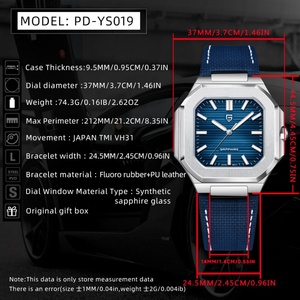 Montre à quartz pour homme PAGANI DESIGN YS019, nouvelle montre carrée pour homme, montre de sport de luxe haut de gamme, étanche, saphir, acier inoxydable - Product Image 2