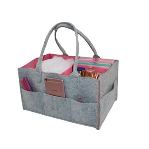 Felt Diaper Bag 33x23x18.5cm Non Woven Fabric Storage Organizer Reusable Compartmentalized Diapers <b>Nappies</b> Storage <b>Box</b> - Product Image 4