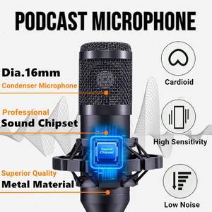 Professional Card Set <b>Mic</b> Studio Condenser Microphone <b>for</b> Karaoke Podcast Recording Live Streaming - Product Image 2