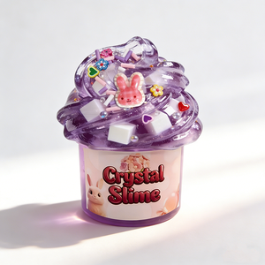 Kit de Slime de Cristal con Purpurina Morada de Conejito Adorable, No Pegajoso, DIY, Alivio del Estrés, Juguete para Niños, Regalo de Cumpleaños, Venta al por Mayor, OEM, ODM - Product Image 1
