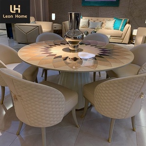 Juego de mesa italiano de 6 asientos, moderno y redondo, nuevo diseño, juego de mesa para comedor - Product Image 1