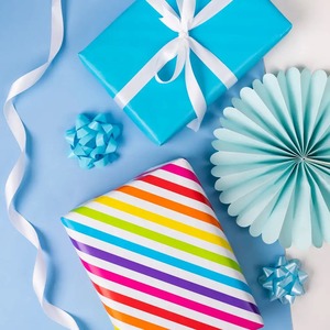 Custom Eco-Friendly Recyclable Striped <b>Pattern</b> <b>Tissue</b> <b>Paper</b> Roll 80GSM Double Side Coated Waterproof Wood Pulp Gift Packaging - Product Image 4