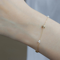 DEYIN personalizado último diseño de moda 10k oro flor en forma de moissanita pulseras de alta calidad de lujo de las mujeres brazalete