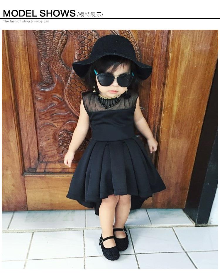 Vestido de princesa para niña, tutú de encaje negro para fiesta, ropa para niña de 1 a 4 años, moda de verano 2019