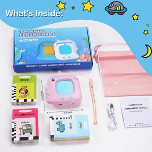 Lecteur <span class=keywords><strong>de</strong></span> cartes flash multilingues <span class=keywords><strong>pour</strong></span> enfants, allemand, espagnol, <span class=keywords><strong>français</strong></span>, langues étrangères, éducation précoce, insertion <span class=keywords><strong>de</strong></span> cartes, jouet d'apprentissage - Product Image 3
