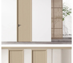 Puerta de Madera Maciza con Acabado Minimalista para Interiores, Aplicación en Dormitorios, Apertura Manual, Aislamiento Acústico - Product Image 6